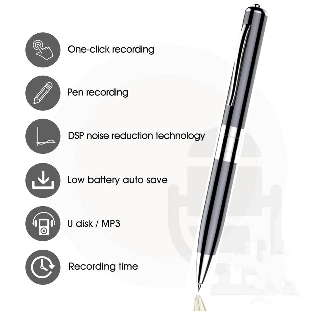 Portable Voice Recorder Professional Sound Dictaphone Voice Activated Noise Reduction Recording Pen Long Time Audio Recorder