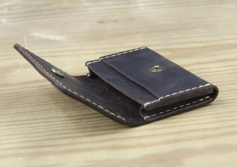 Handmade Genuine Leather Card Wallet  Leather Card Holder Men small Purse Credit ID card Holder Women Business Card case MC-412
