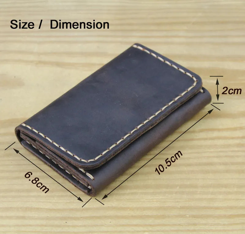 Handmade Genuine Leather Card Wallet  Leather Card Holder Men small Purse Credit ID card Holder Women Business Card case MC-412