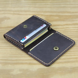 Handmade Genuine Leather Card Wallet  Leather Card Holder Men small Purse Credit ID card Holder Women Business Card case MC-412