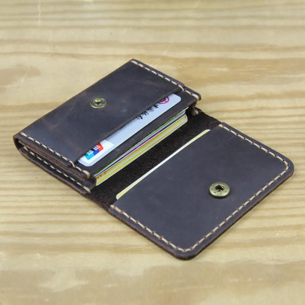 Handmade Genuine Leather Card Wallet  Leather Card Holder Men small Purse Credit ID card Holder Women Business Card case MC-412