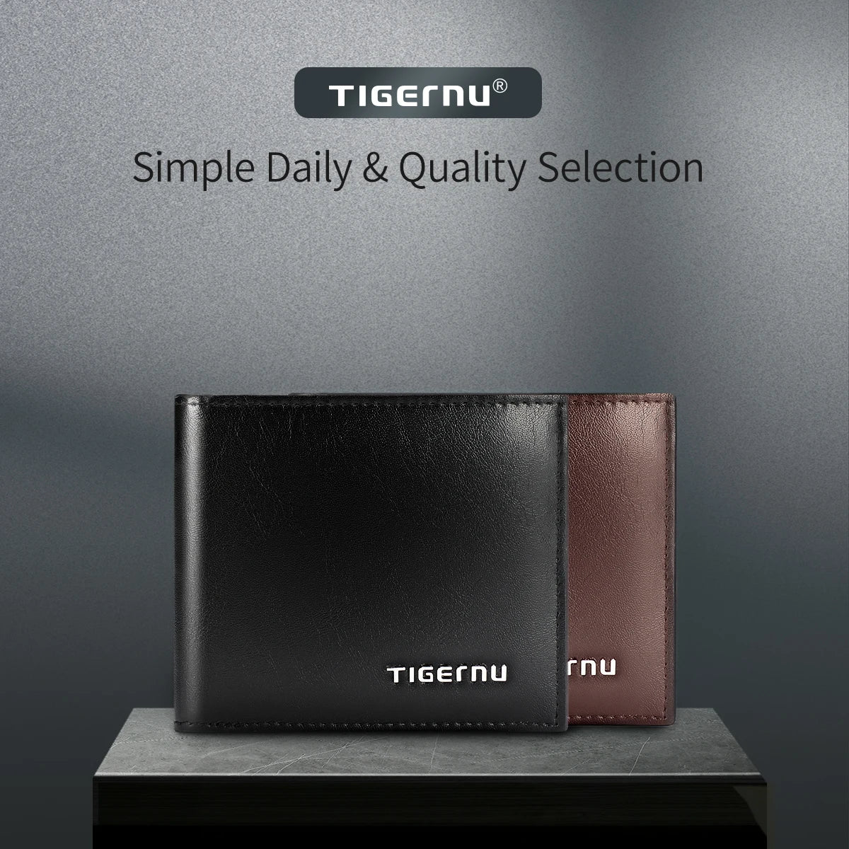 Tigernu New PU Leather Short Wallets Men RFID Business Male Money Purse Brown Black High Quality Card Holder New Wallets For Men