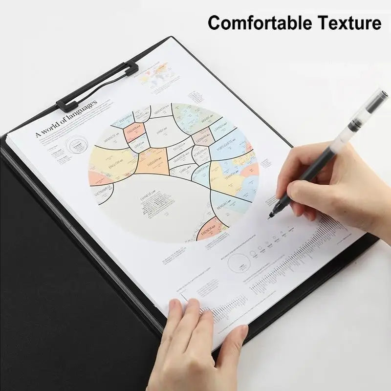 PU Leather Clipboard A4 Conference Folder Writing Pad High Quality Padfolio A5 Foldable Clipboard With Storage