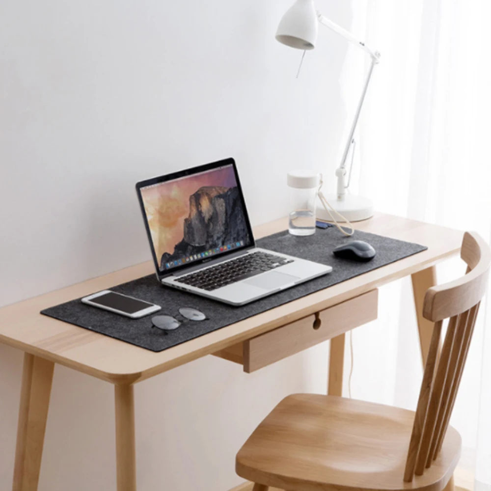 Computer Desk Mat Table Gamer Keyboard Mouse Pad Wool Felt Laptop Cushion Black