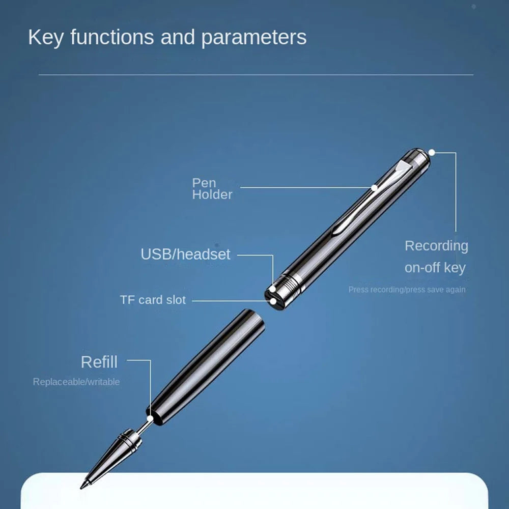 Digital Voice Recorder Pen Professional Audio Recording WAV Rechargeable Sound Dictaphone Long Time Record Device Mp3 Player