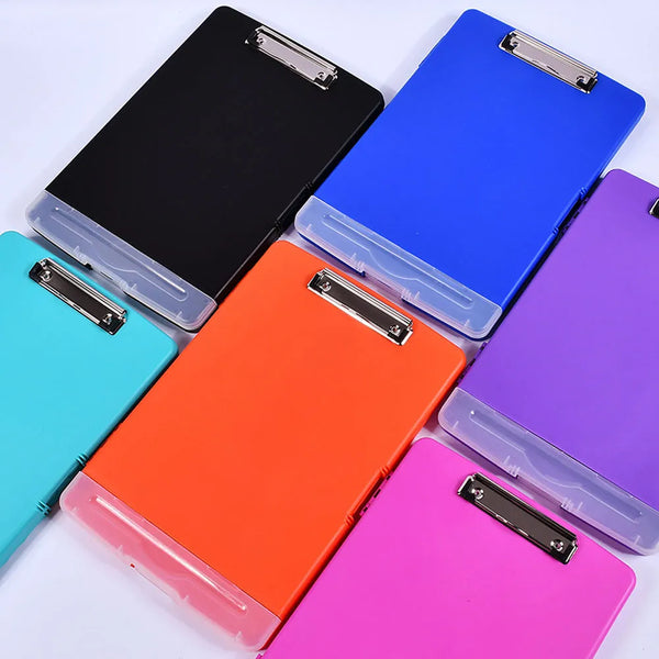 A4 Clipboard File Box Folder Document Storage Organizer Paper Holder Clip Writing Pad Board Office School Stationary Supplies