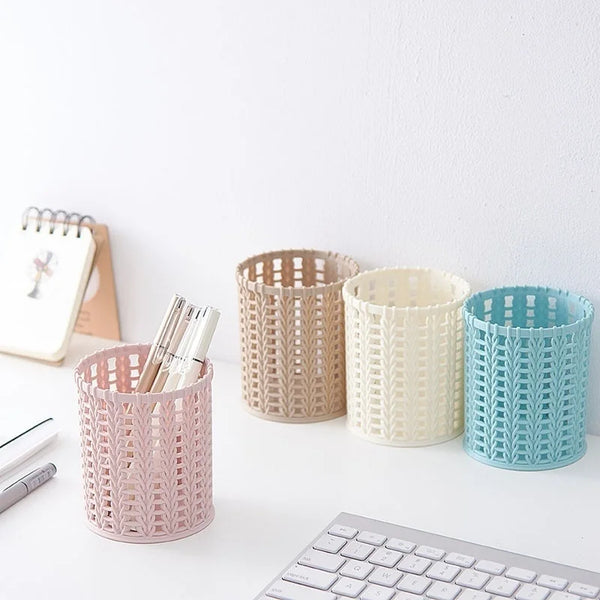 Pencil Holder Office Desk Metal Mesh Square Pen Pot Cup Case Container Organiser Storage Durable Pencil Case  Office Accessories