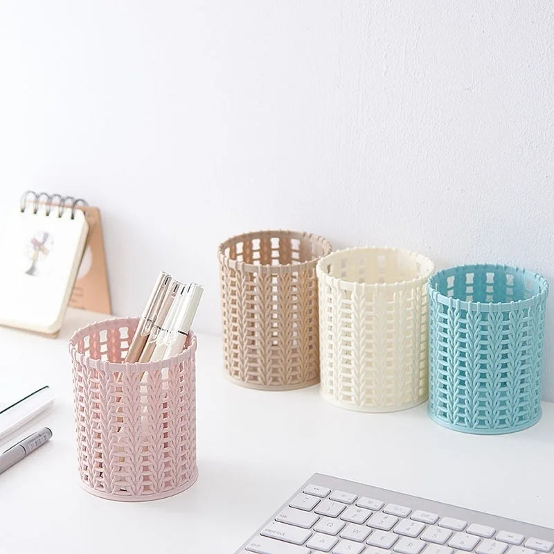 Pencil Holder Office Desk Metal Mesh Square Pen Pot Cup Case Container Organiser Storage Durable Pencil Case  Office Accessories