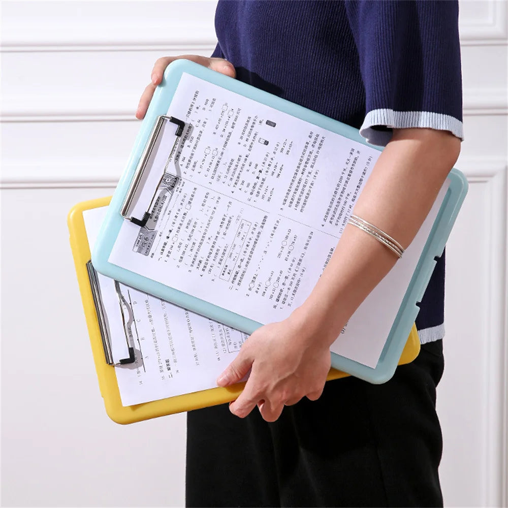 A4 Plastic Clipboard with File Box Case Document File Folders Clipboard Writing Pad With Storage For Paperwork Nurse Stationery