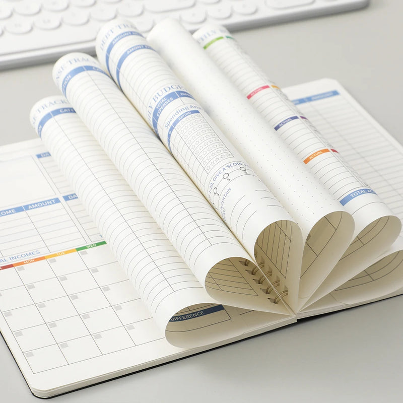 50 sheets Budget Planner Monthly Bill Organizer PVC Hardcover Budget Book For Savings Debt Expense Tracking Notebook