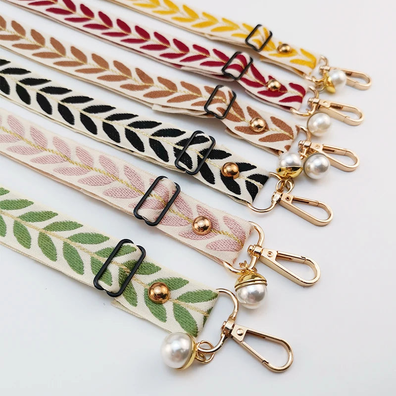 Long Crossbody Phone Lanyard Adjustable Neck Strap Wide Cloth Neckband Strap Rope Women's Pearl Hanging Anti-Lost Phone Lanyard