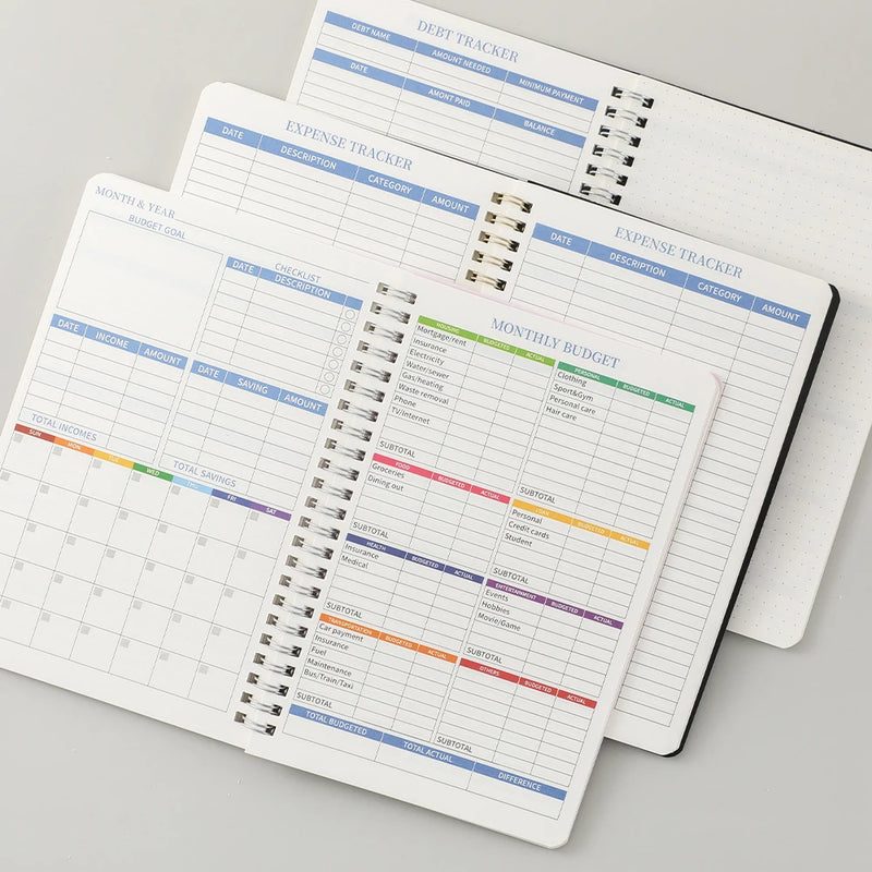 50 sheets Budget Planner Monthly Bill Organizer PVC Hardcover Budget Book For Savings Debt Expense Tracking Notebook