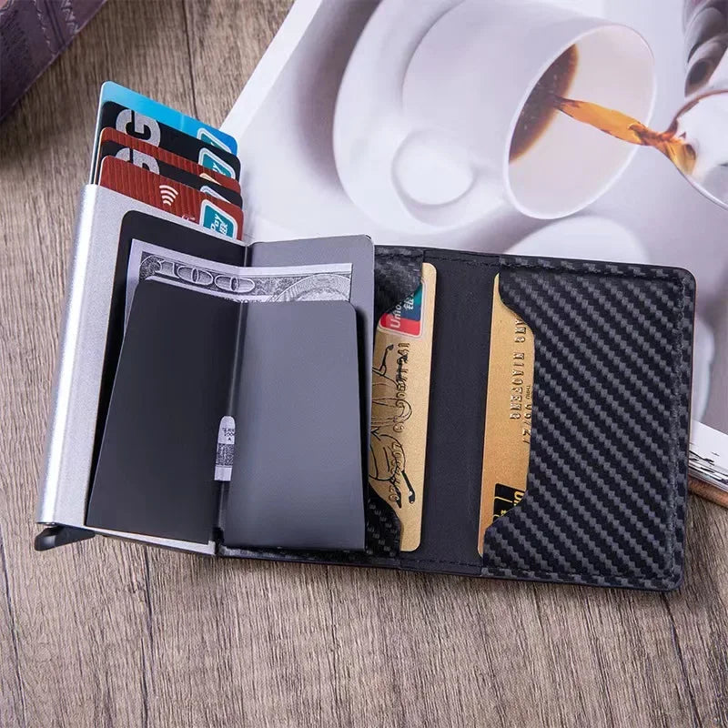 For Holden Cardholder Carbon Fiber Rfid Credit Card Holder Men Wallets Bank Cardholder PU Leather Wallets 2023