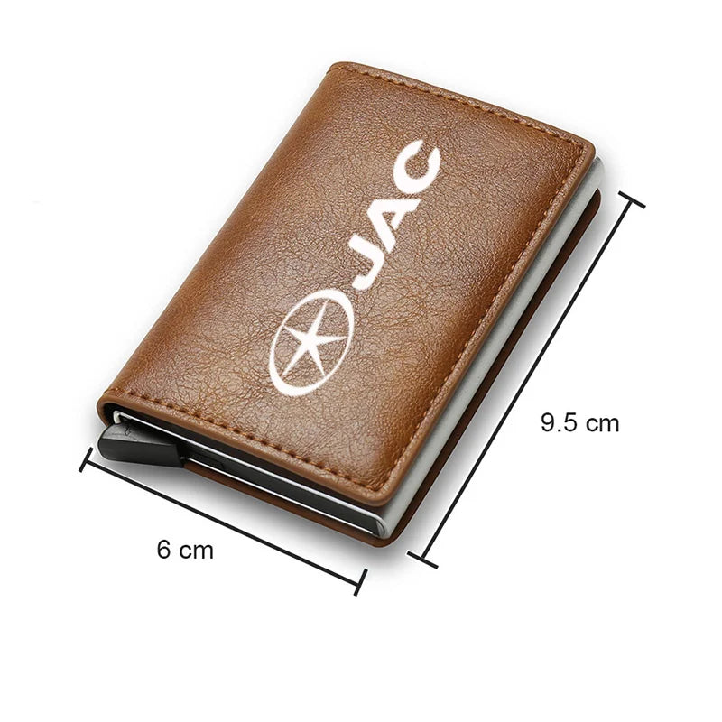 Carbon Fiber Card Holder Wallets Men Women RFID Leather Slim Mini Wallet For JAC Refine J3 J2 S5 A5 J5 J6 J4 Vapour S2 T8