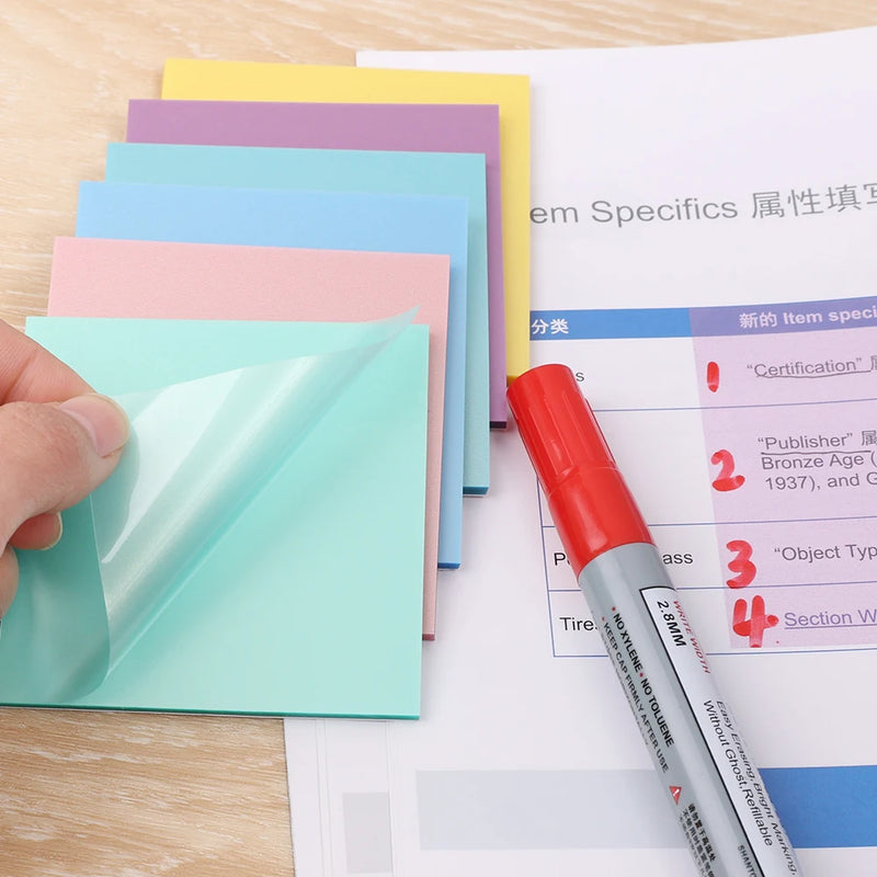 (4 Pack) 50 Pads/Pack Transparent 3x3 Inches Posted it Sticky Note Pads Notepads Posits School Stationery office Supplies