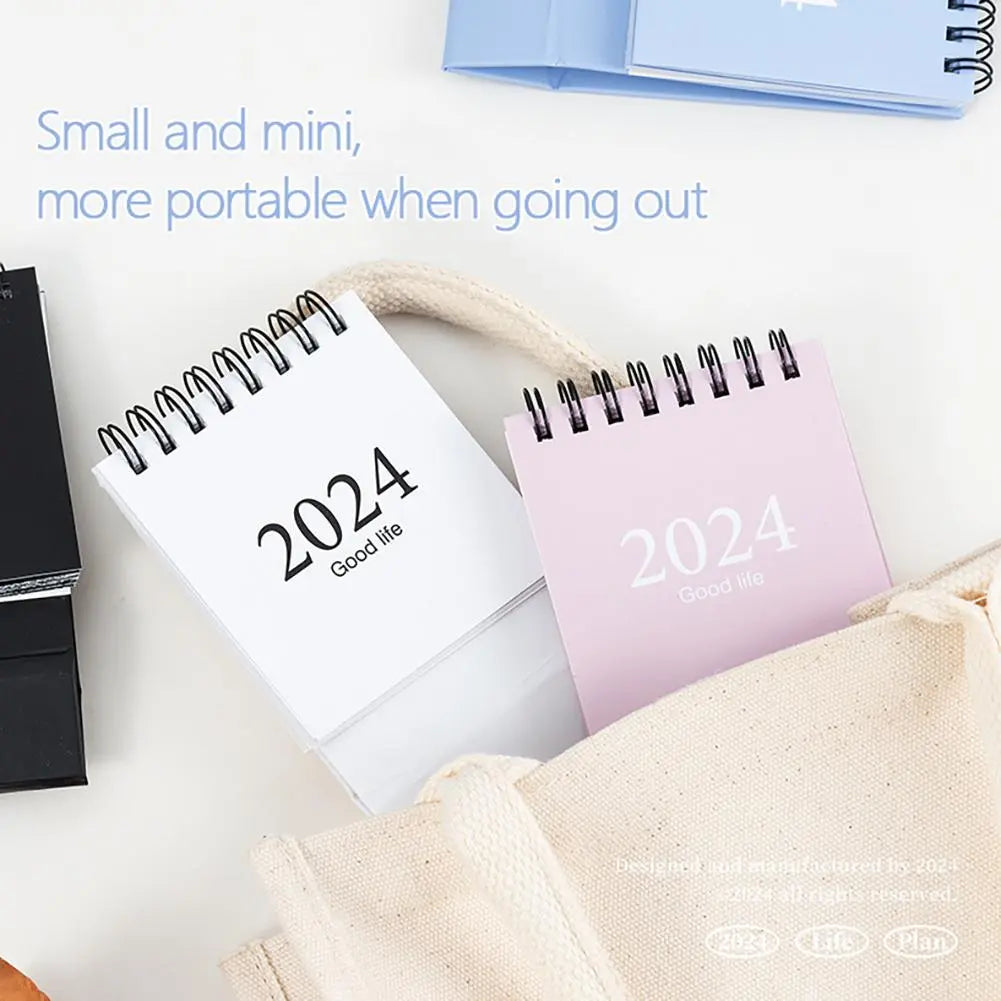 2024 Calendar Time Management Portable Daily Schedule From August 2023 To Dec 2024 With Twin-Wire Binding