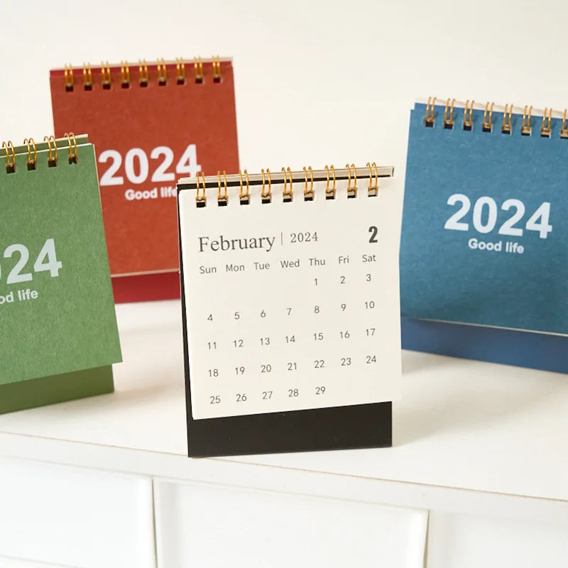 2023 2024 English Mini Desk Calendar Creative Office Decoration Desktop Calendar Daily Memo Calendar Learning Planner