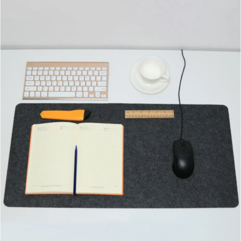 Computer Desk Mat Table Gamer Keyboard Mouse Pad Wool Felt Laptop Cushion Black