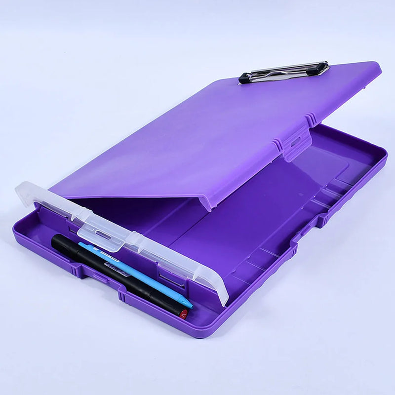 A4 Clipboard File Box Folder Document Storage Organizer Paper Holder Clip Writing Pad Board Office School Stationary Supplies