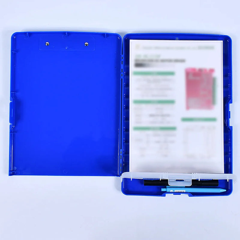 A4 Clipboard File Box Folder Document Storage Organizer Paper Holder Clip Writing Pad Board Office School Stationary Supplies