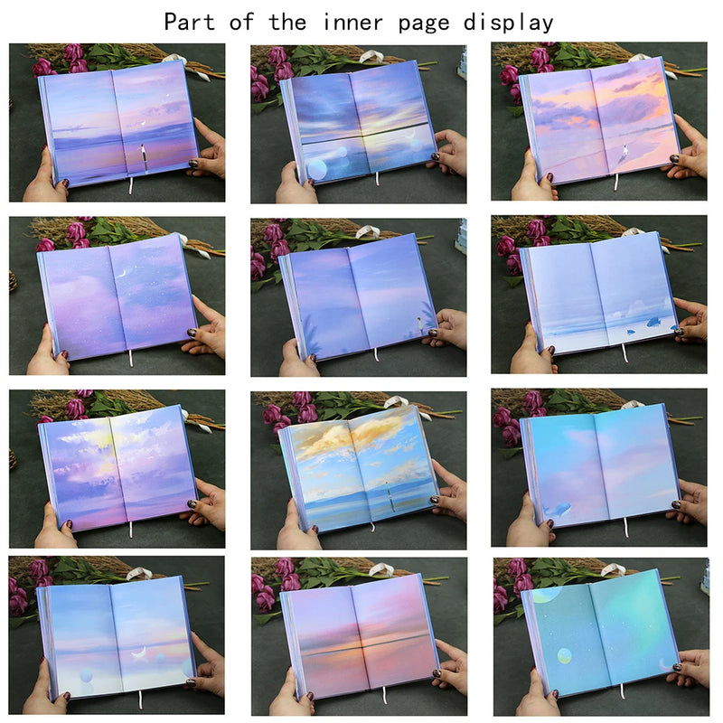 Full Color Page Notebook Beautiful Cute Diary 112 Sheets Student Hardcover Notepad