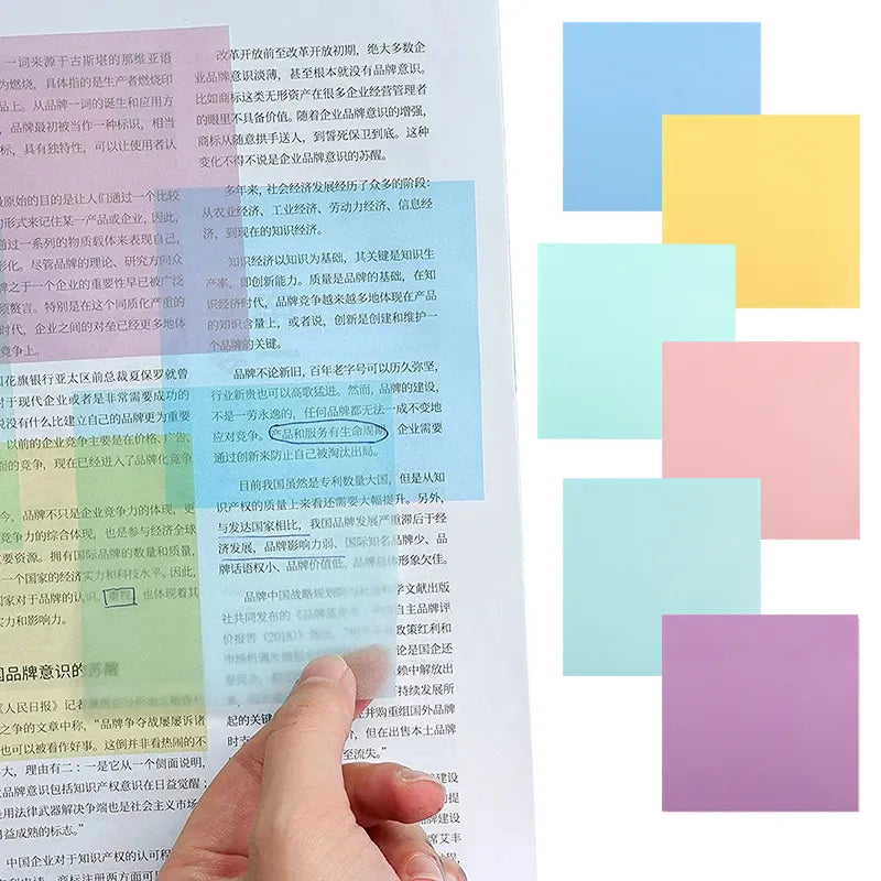 (4 Pack) 50 Pads/Pack Transparent 3x3 Inches Posted it Sticky Note Pads Notepads Posits School Stationery office Supplies