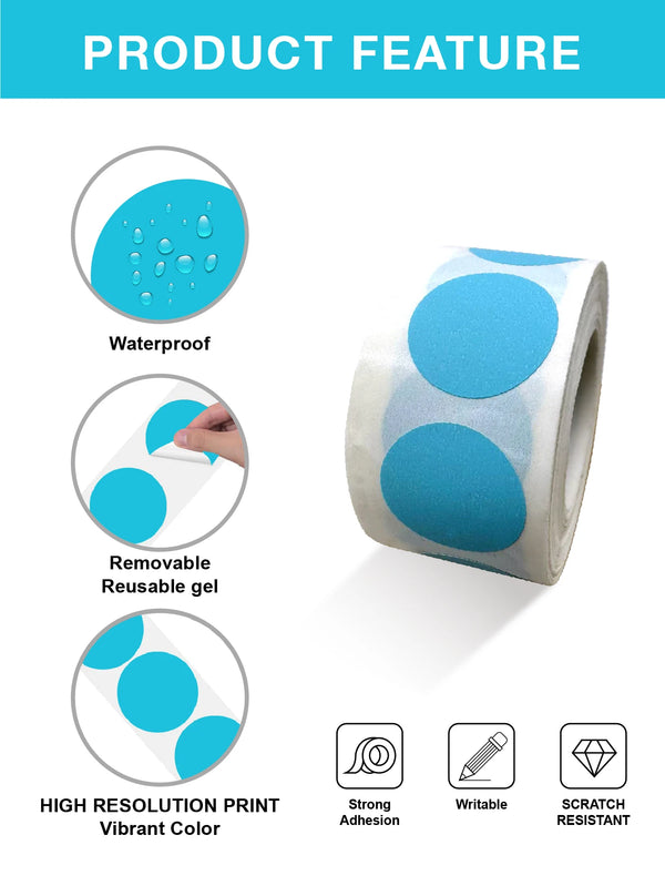 Colorful Dot Stickers 0.75 Inch Circular Color Coded Labels 12 Color Style Dot 500 Labels Self-Adhesive Office, School, Home