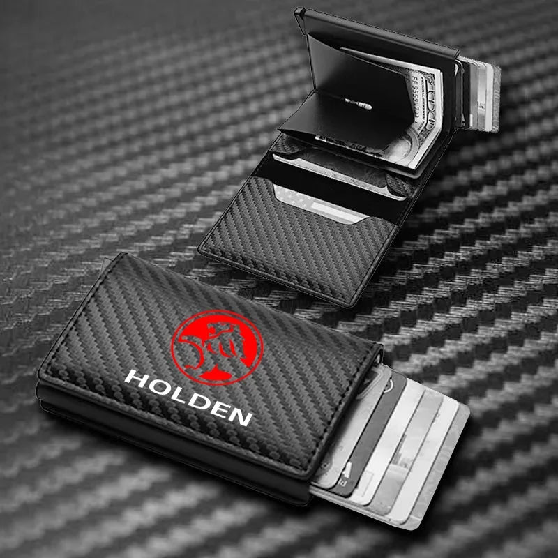 For Holden Cardholder Carbon Fiber Rfid Credit Card Holder Men Wallets Bank Cardholder PU Leather Wallets 2023