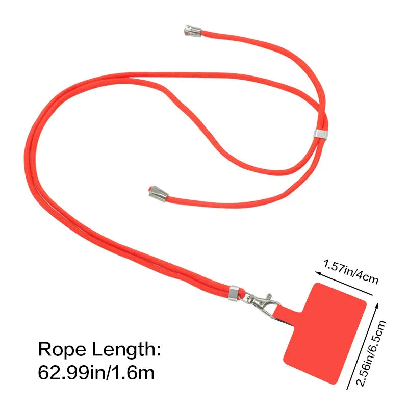 Crossbody Lanyard Necklace Strap Universal Mobile Phone Lanyard Long Adjustment Phone Case With Clip Safety Anti-Lost Lanyard