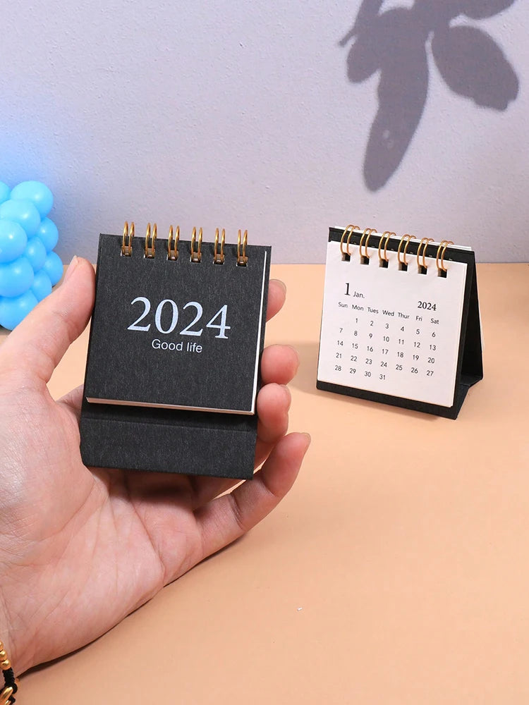 1 Piece Mini 2024 desk Calendar portable table ornament Calendar Student 2024 Agenda Plan Desk Calendar