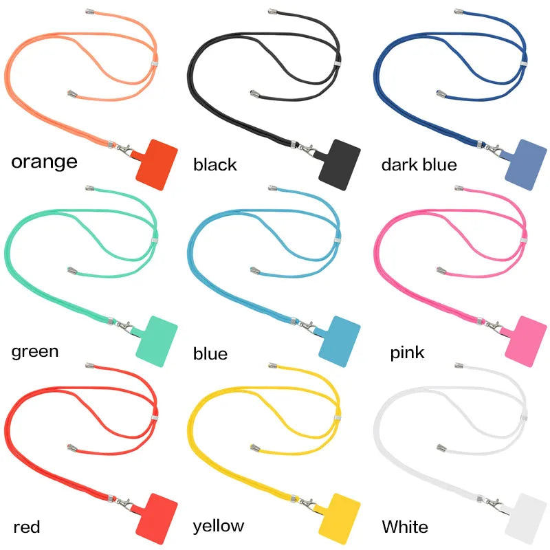 Crossbody Lanyard Necklace Strap Universal Mobile Phone Lanyard Long Adjustment Phone Case With Clip Safety Anti-Lost Lanyard