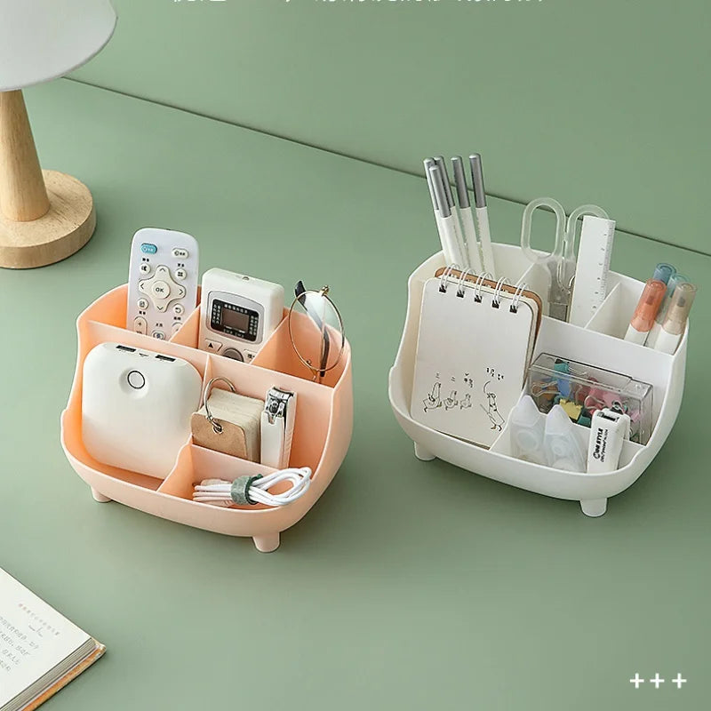 Creative 6 Gird Desktop Organizer Pen Holder Multifunctional Desk Makeups Pencil Storage Stand Box School Office Stationery