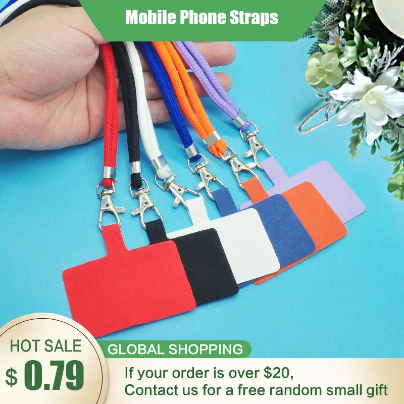 Crossbody Lanyard Necklace Strap Universal Mobile Phone Lanyard Long Adjustment Phone Case With Clip Safety Anti-Lost Lanyard
