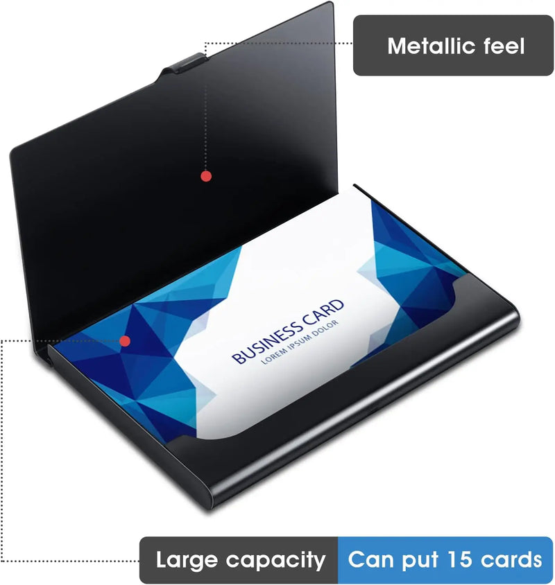 Business Card Holder Credit Card Case Light Aluminum Pocket Card Case Wallet Metal Slim Name Card Holder for Women Men Traveling