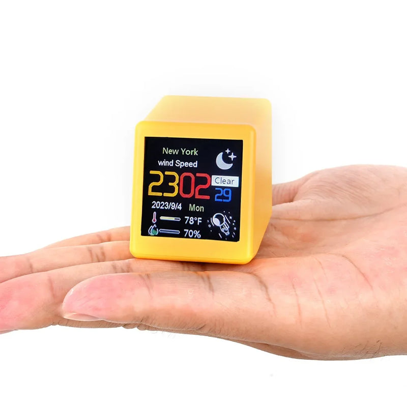 MINI Size Smart Version Weather Station Electronic Desktop LED LCD Digital WiFi Table Clock Electronic Weather Station Calendar