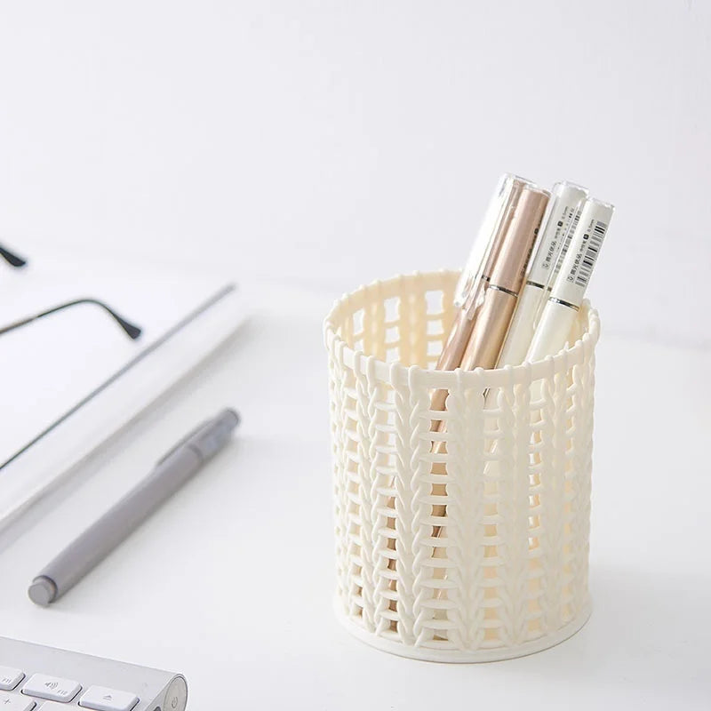 Pencil Holder Office Desk Metal Mesh Square Pen Pot Cup Case Container Organiser Storage Durable Pencil Case  Office Accessories