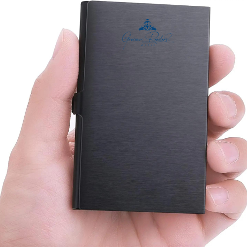 Business Card Holder Credit Card Case Light Aluminum Pocket Card Case Wallet Metal Slim Name Card Holder for Women Men Traveling
